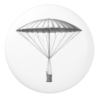 Steampunk Vintage Hot Air Balloon Drawing Ceramic Knob