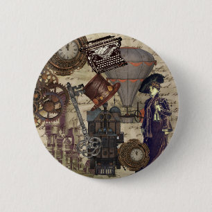 Steampunk Vintage Industrial Cyberpunk Victorian Button