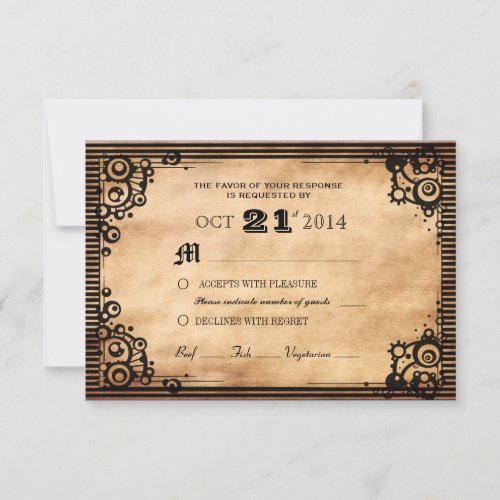 Steampunk Vintage Look Custom RSVP