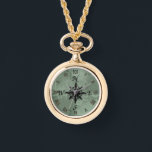 Steampunk Vintage Old Compass Rose Design Watch<br><div class="desc">Time to punk up your watch with this "timeless" old Compass Rose theme! A compass rose is a design on a map that shows directions i.e. north,  south,  east,  west,  northeast,  northwest,  southeast,  and southwest.</div>