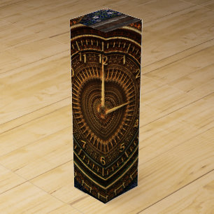 Steampunk Vintage Old-Fashioned Copper Clockwork Wine Box