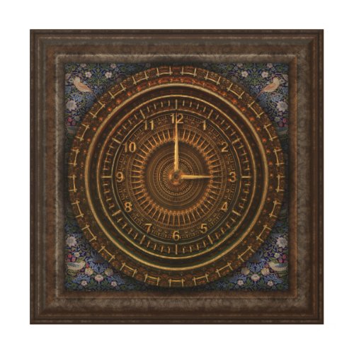 Steampunk Vintage Old_Fashioned Copper Clockwork Wood Wall Art