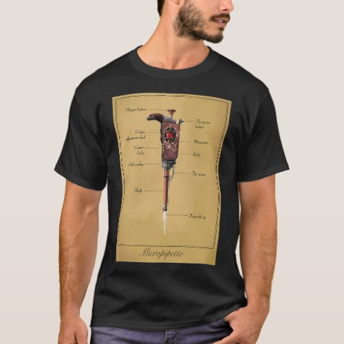 Steampunk Vintage Pipette Diagram T_Shirt