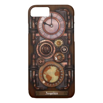 Steampunk Vintage Timepiece #1b Iphone 8/7 Case by poppycock_cheapskate at Zazzle