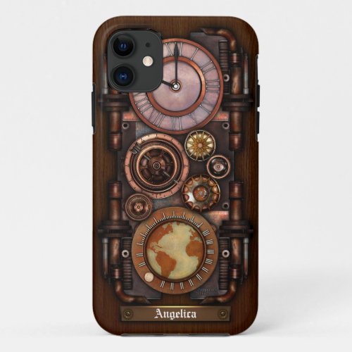 Steampunk Vintage Timepiece 1B iPhone 11 Case