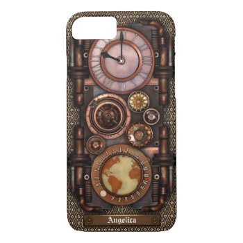 Steampunk Vintage Timepiece #1c Iphone 8/7 Case by poppycock_cheapskate at Zazzle