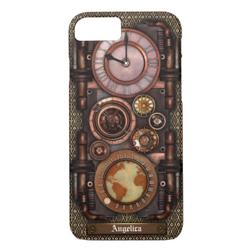 Steampunk Vintage Timepiece 1C iPhone 87 Case