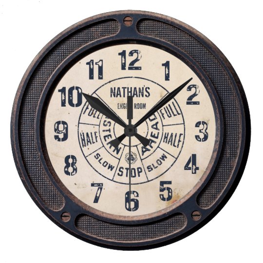 Steampunk Vintage Train Station Wall Clock