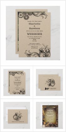 Steampunk Vintage Victorian Antique Wedding Suite 