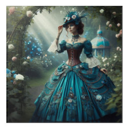 Steampunk Vintage Victorian Garden Lady Acrylic Print