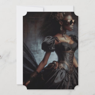 Steampunk Vintage Victorian Lady Black Raven Invitation