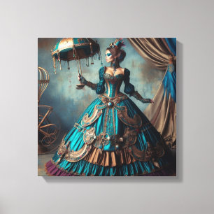 Steampunk Vintage Victorian Lady Circus Performer Canvas Print