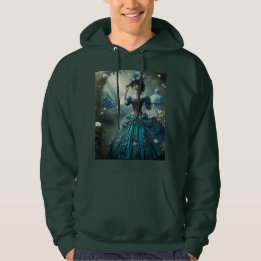 Steampunk Vintage Victorian Lady in a Garden Hoodie