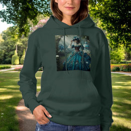 Steampunk Vintage Victorian Lady in a Garden Hoodie