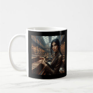Steampunk Vintage Victorian Lady Librarian Coffee Mug