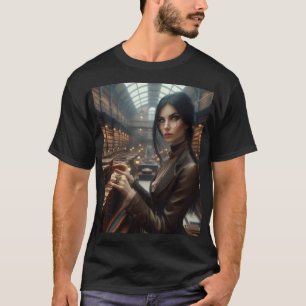 Steampunk Vintage Victorian Lady Librarian  T-Shirt