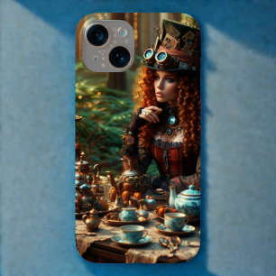 Steampunk Vintage Victorian Lady Mad Hatter Case-Mate iPhone 14 Case