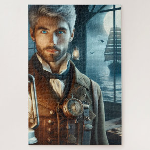 Steampunk Vintage Victorian Lighthouse Keeper Jigsaw Puzzle