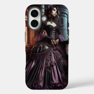 Steampunk Vintage Victorian Purple Lady iPhone 16 Case