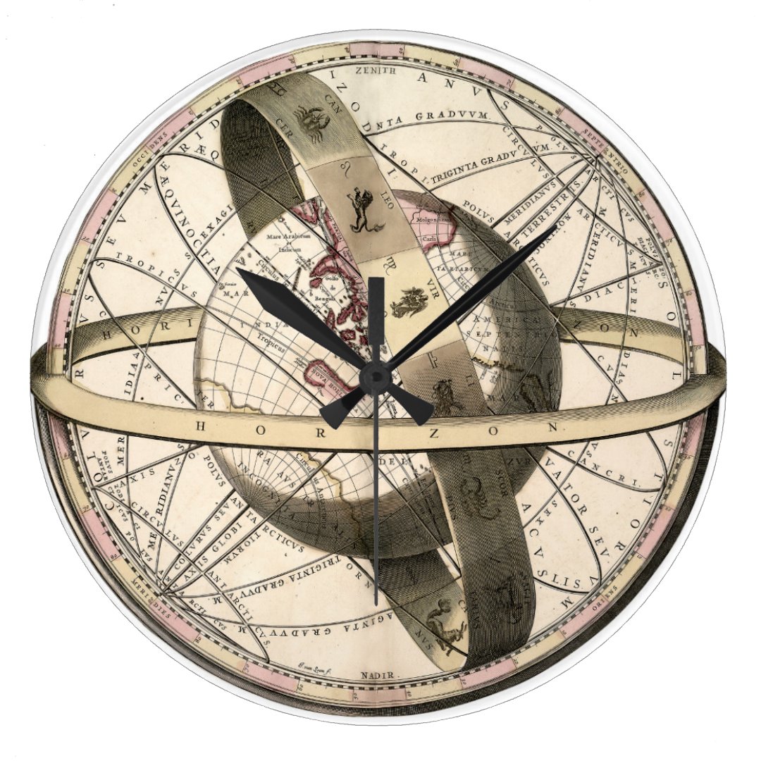 Steampunk Vintage World Globe Wall Clock Zazzle