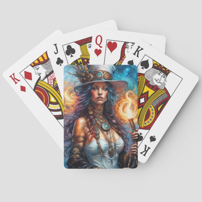 Steampunk Voodoo Queen 1 Poker Cards (Back)