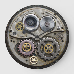 SteamPunk Wall Clock, Metal Clock, Acrylic Clock