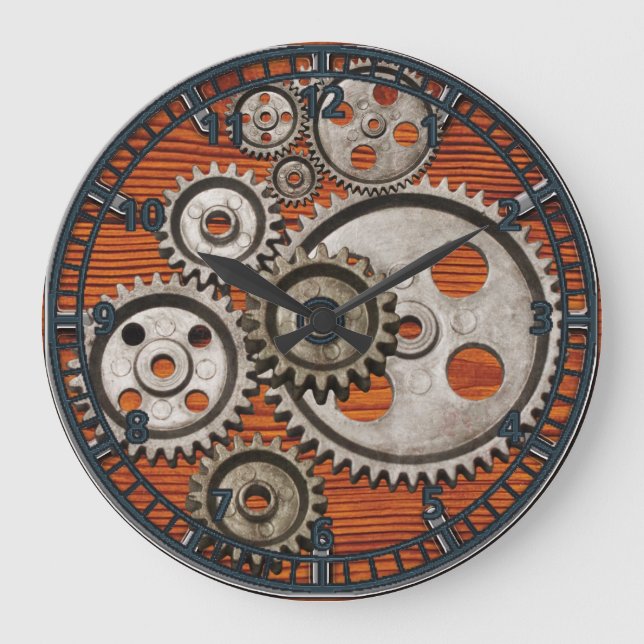 steampunk watch gear engine cogs clock (Front)