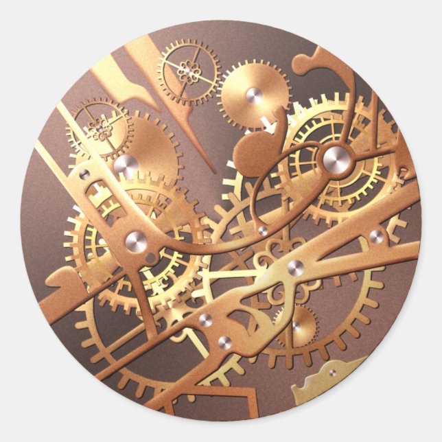 steampunk watch gears stickers (Front)