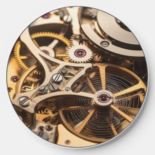 Steampunk watch inner workings wireless charger 