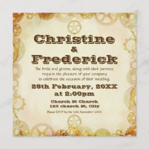 Steampunk Wedding, 5.25"x5.25" invitation