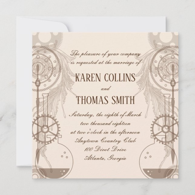 Steampunk Wedding Invitation (Front)