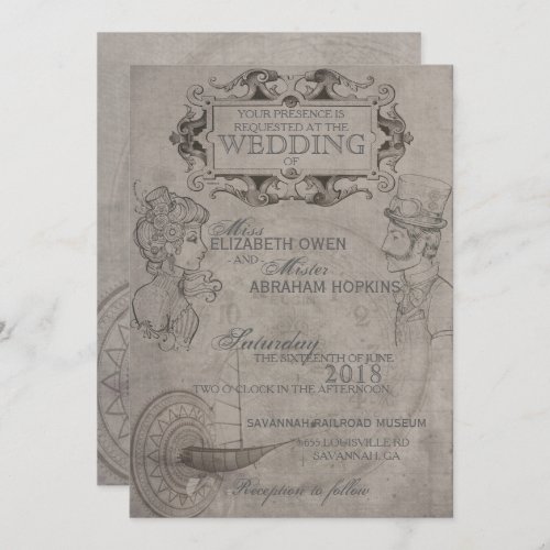 Steampunk Wedding Invitation