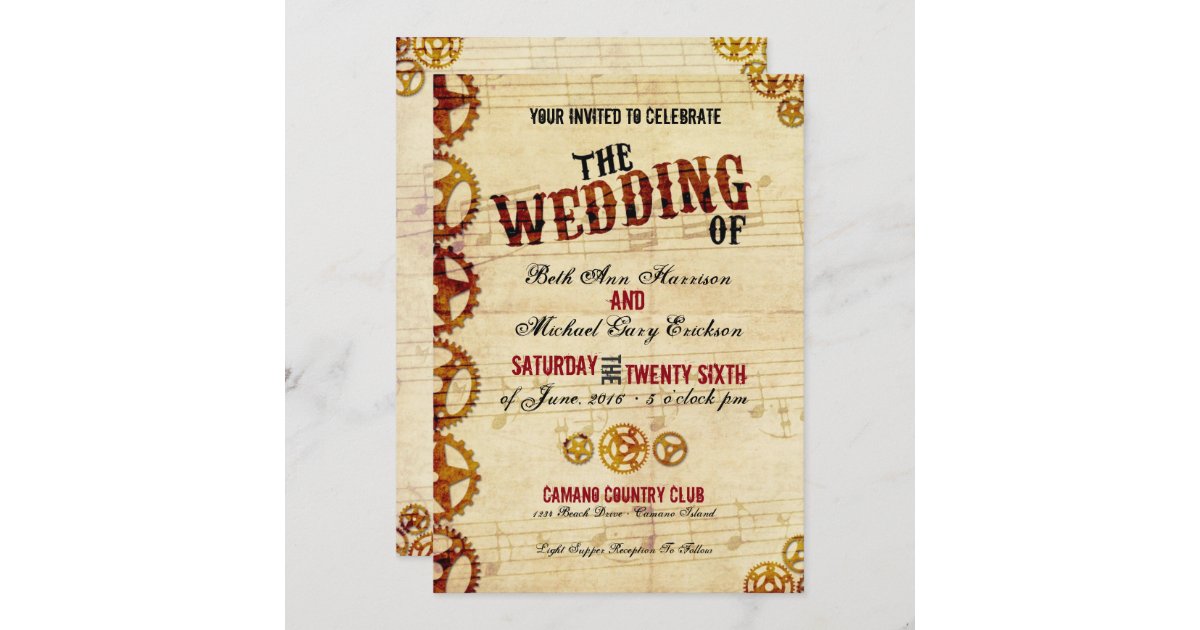 Steampunk Wedding Invitation Zazzle