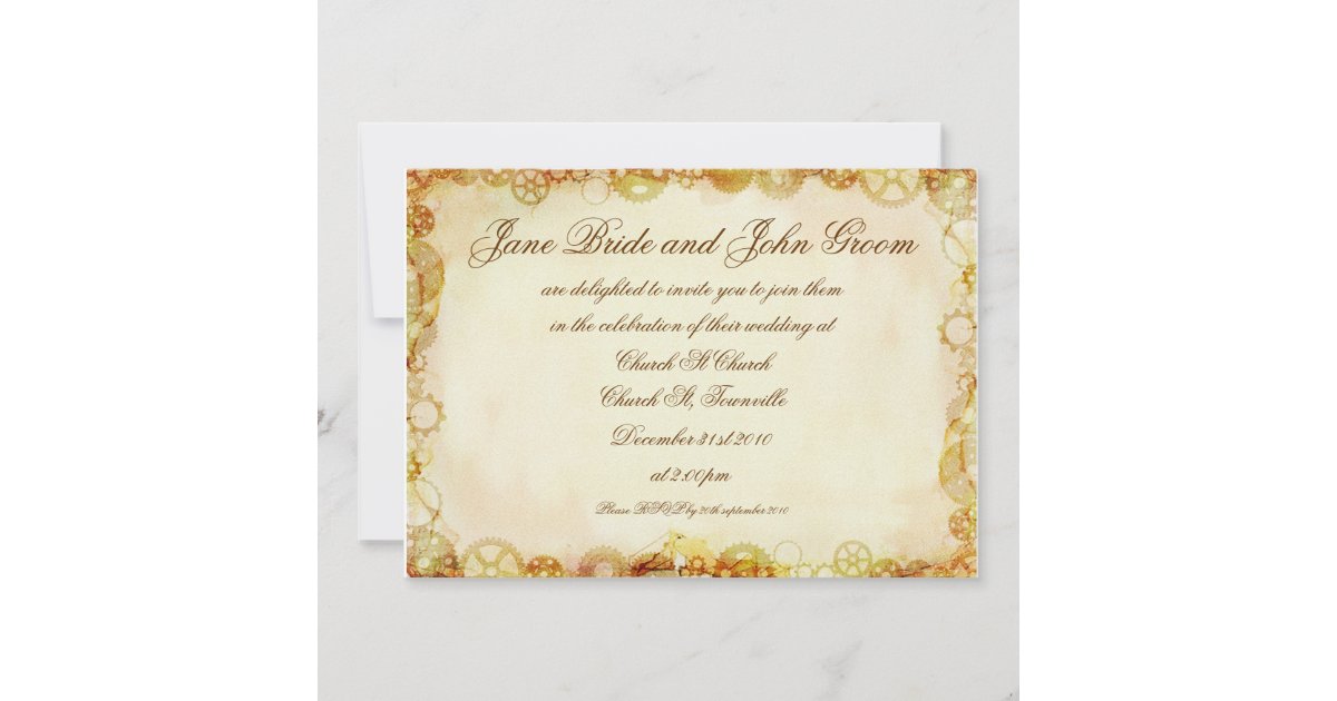 Steampunk Wedding, invitation Zazzle
