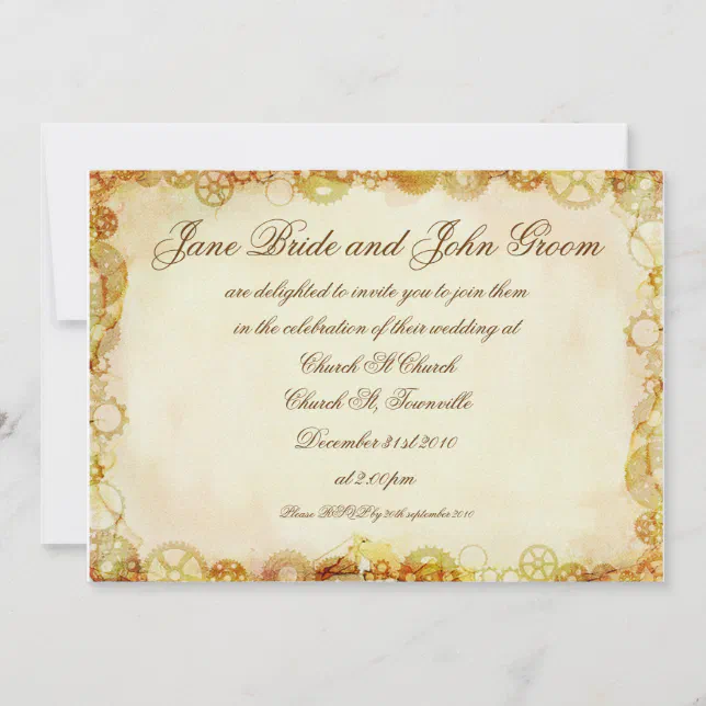 Steampunk Wedding, invitation Zazzle