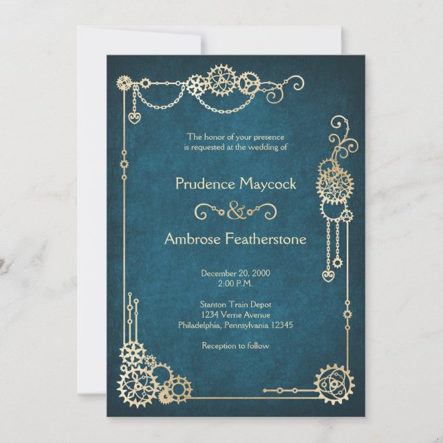 Steampunk Wedding Invitation (Front)