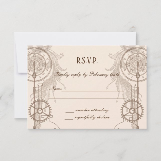 Steampunk Wedding Reception Invitation (Front)