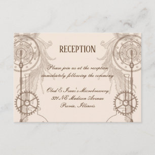 Steampunk Wedding Reception Invitation