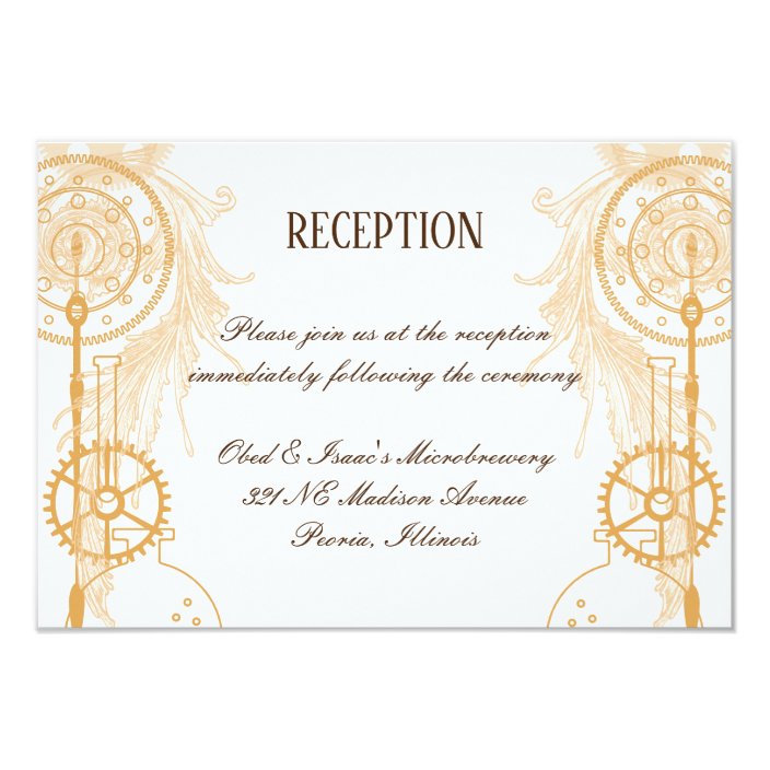 Steampunk Wedding Reception Invitation