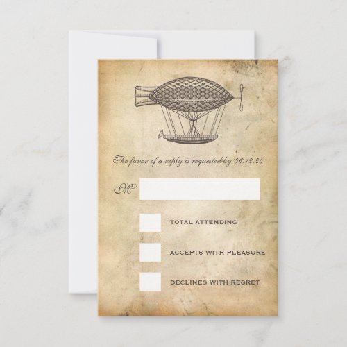 Steampunk Wedding RSVP Victorian Airship