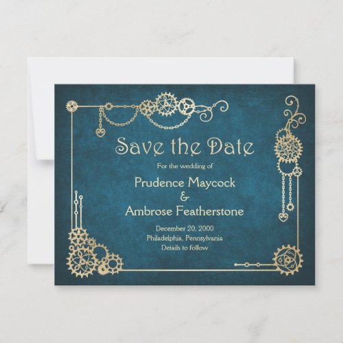 Steampunk Wedding Save The Date