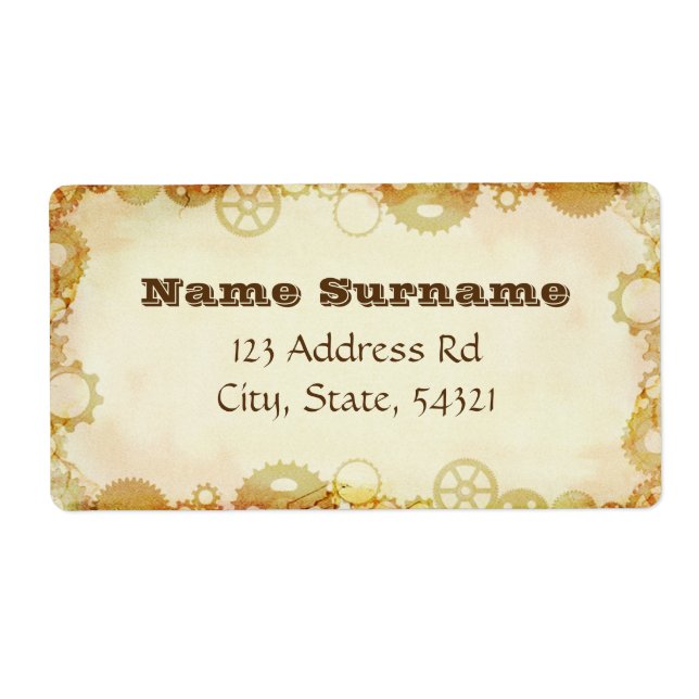 Steampunk Wedding, shipping labels (Front)
