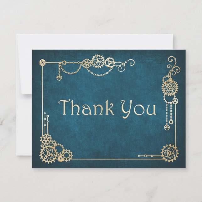 Steampunk Wedding Thank You Card (Front)