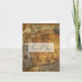 Steampunk Wedding Thank You Message Cards