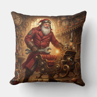 Steampunk Weihnachtsmann Werkstatt Throw Pillow