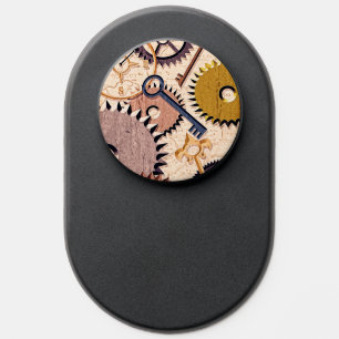 Steampunk Wheels, Gears, Keys, Old Map Oil Paint PopSocket