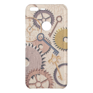 Steampunk Wheels, Gears, Keys, Old Map Oil Paint Uncommon Google Pixel XL Case