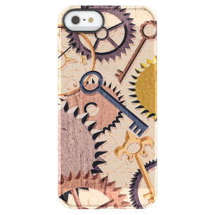 Steampunk Wheels, Gears, Keys, Old Map Oil Paint Permafrost iPhone SE/5/5s Case