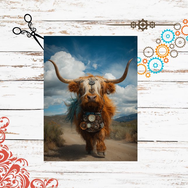 Steampunk Whimsical Highland Scrapbook Paper (Creator Uploaded)