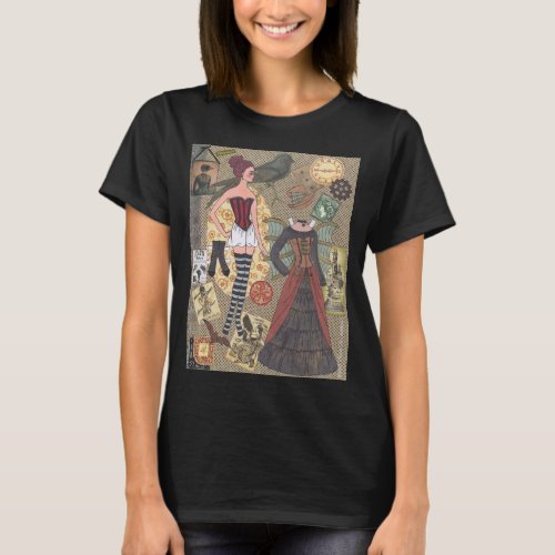 Steampunk Whimsy Paper Doll Art T_Shirt